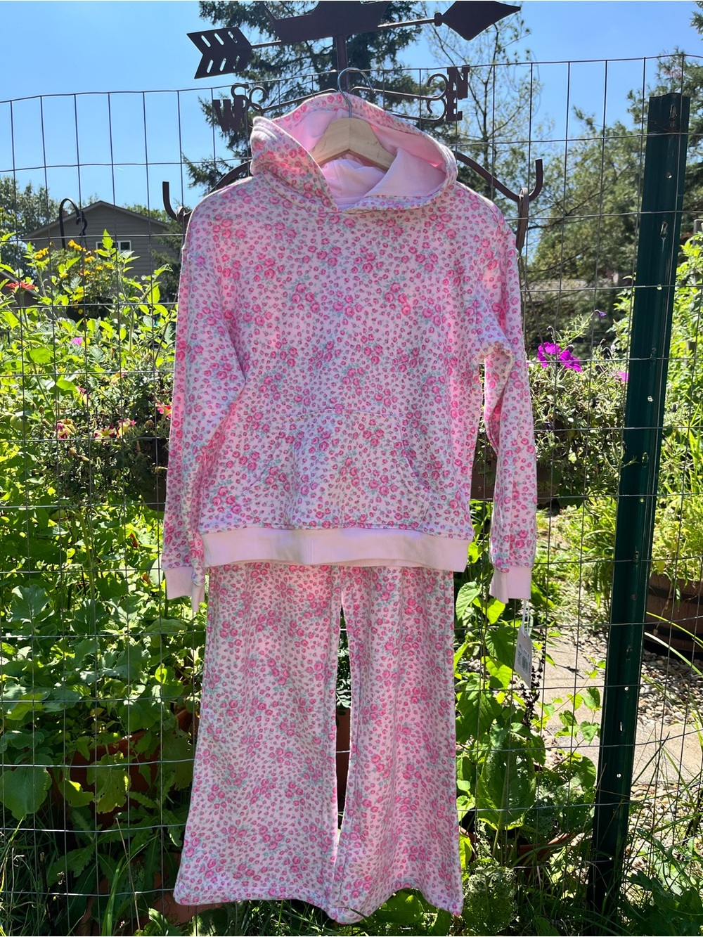 LoveShackFancy target Pink Floral kids hoodie and sweatpants Set